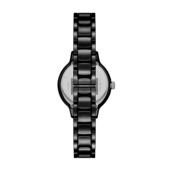 дамски часовник emporio armani ar70008 – черен керамичен корпус и верижка, изглед отзад – оригинален от ClassicWatches.bg