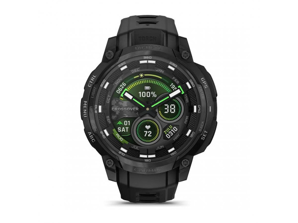 Garmin Instinct Crossover AMOLED Tactical – LED фенер, multi-band GPS SatIQ™ и спортни профили – ClassicWatches.bg
