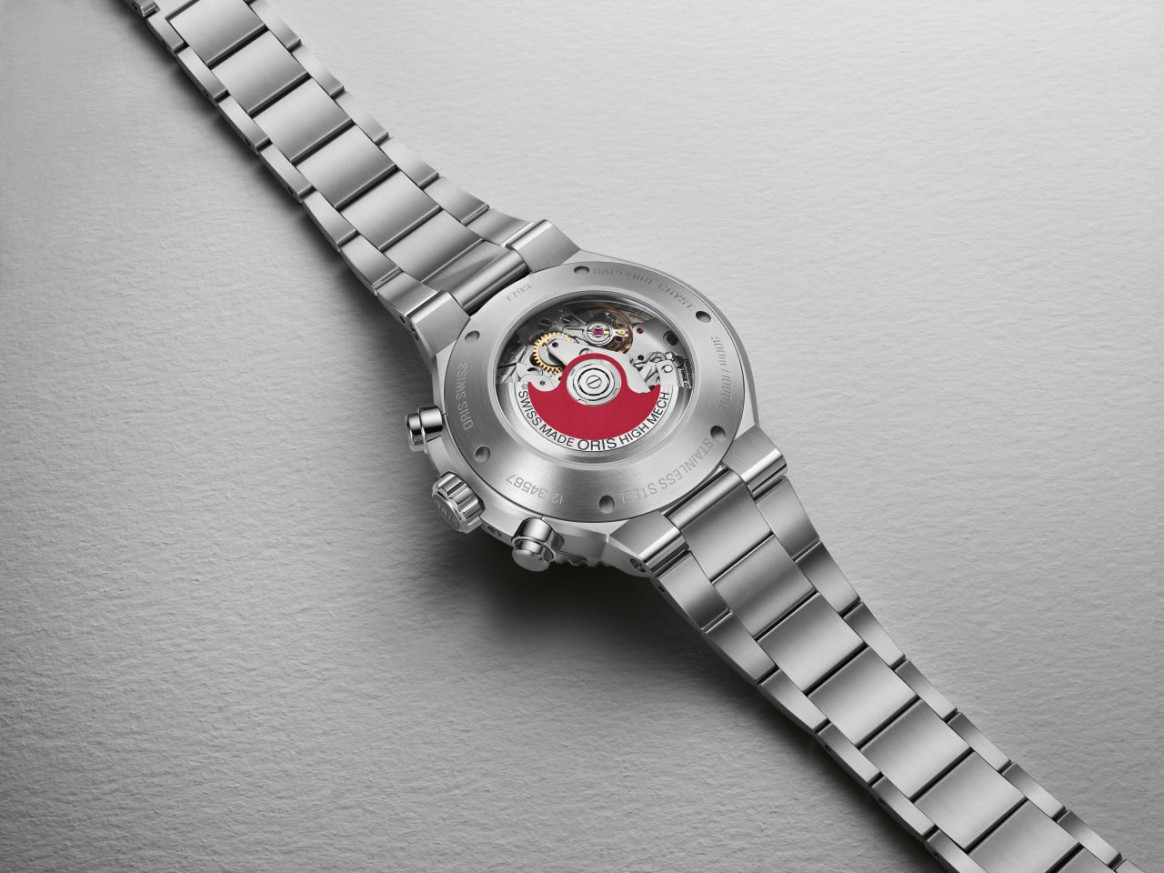 часовник мъжки автоматичен хронограф oris aquis 01 771 7793 4155 отзад ClassicWatches.bg
