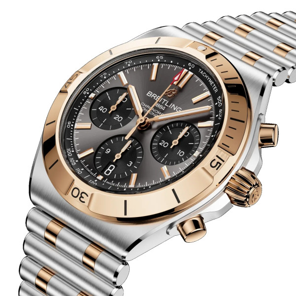 часовник breitling chronomat розово злато черен циферблат classicwatches.bg