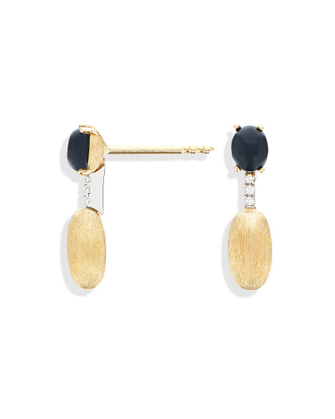 Nanis Dancing Mystery Black Onyx обеци оникс, диаманти OS14-597