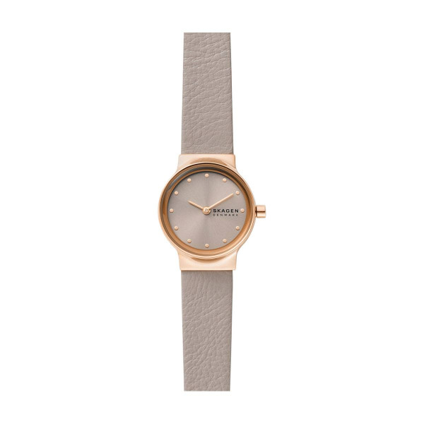 дамски часовник Skagen SKW3005 – розовозлатист корпус и сива кожена каишка -ClassicWatches.bg

