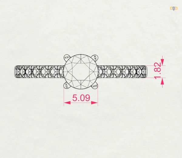 Пръстен с диамант Cara 0.50+0.21ct GIA сертификат K101-10094R