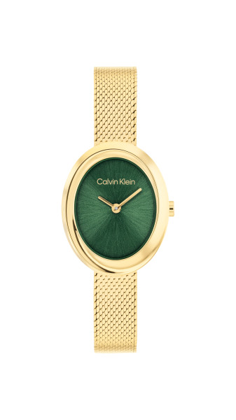 часовник calvin klein 25100152 дамски twisted bezel зелен циферблат classicwatches.bg