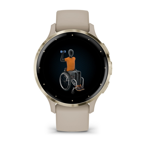 Garmin Venu 3S Soft Gold безел с French Grey корпус и силиконова каишка 010-02785-02
