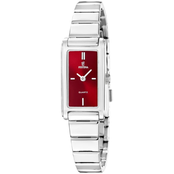 часовник festina f20767/4 дамски червен циферблат правоъгълен корпус classicwatches.bg