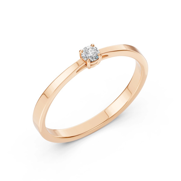 Cara пръстен с диамант 0.10 ct – ЗЛАТНО БИЖУ 14К K101-10012/1R(3.0)/14K