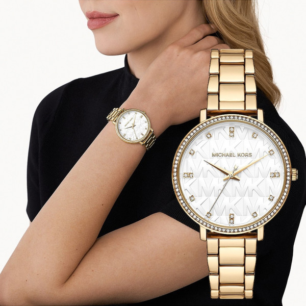 Michael Kors MK4666 дамски часовник с бял циферблат и златиста верижка – ClassicWatches.bg