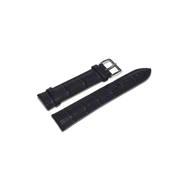 BLACK CALFSKIN WATCH STRAP WITH CROCO-OPTIC