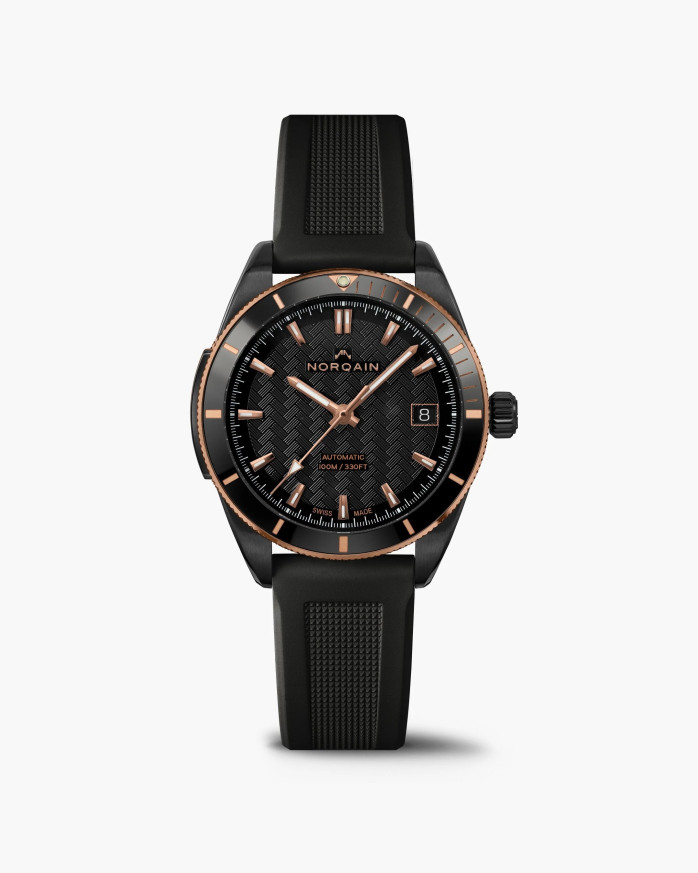 Часовник NORQAIN Adventure Sport 37mm N1800.08B02.B01 с черен циферблат и червено злато – classicwatches.bg