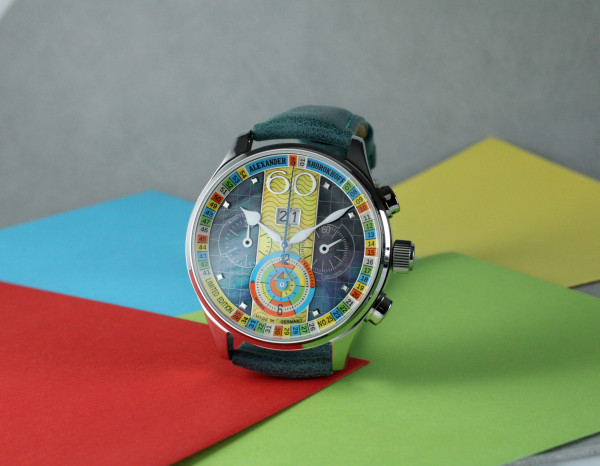 alexander shorokhoff big date chronograph mother of pearl dial