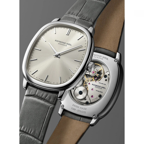 Raymond Weil 2280-STC-64001 часовник с правоъгълен корпус и сребрист циферблат ClassicWatches.bg
