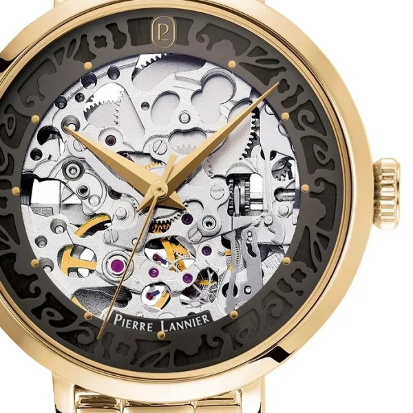 Pierre Lannier 142G532 изглед отпред със скелетон циферблат – classicwatches.bg