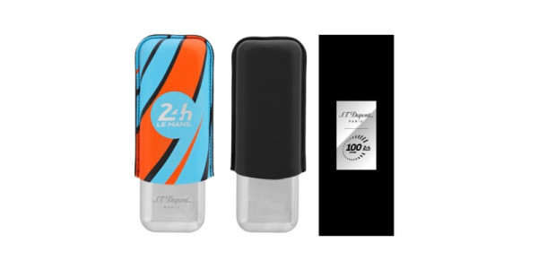 КАЛЪФ ЗА 2 ПУРИ S.T.DUPONT 24H DU MANS 2-CIGAR CASE BLUE / CHROME 183289