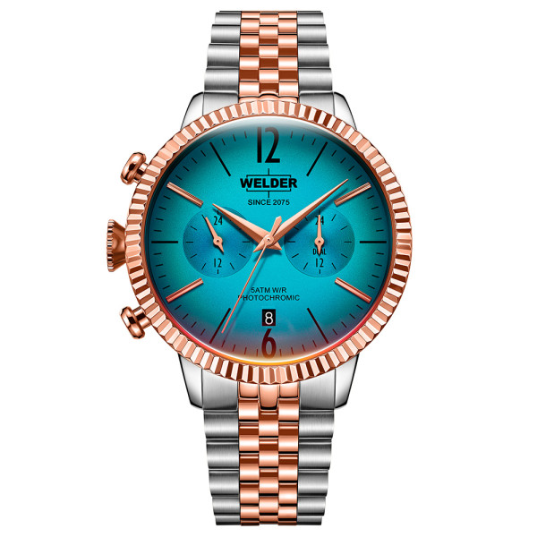 часовник welder moody wwrc871 розово злато и стомана фотохромно стъкло classicwatches.bg