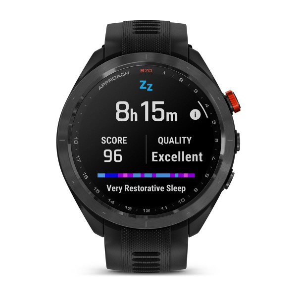 Garmin Approach S70 черен керамичен безел с черна силиконова каишка 010-02746-12