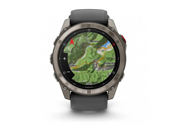 GARMIN FENIX 8 PRO 51MM AMOLED SAPPHIRE TITANIUM С GRAPHITE/BLACK СИЛИКОНОВА КАИШКА 010-03199-11