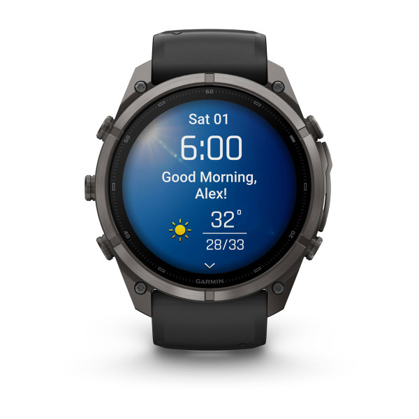 Garmin Fenix 9 Pro Carbon Gray DLC Titanium с Black/Pebble Grey силиконова каишка 010-04337-16