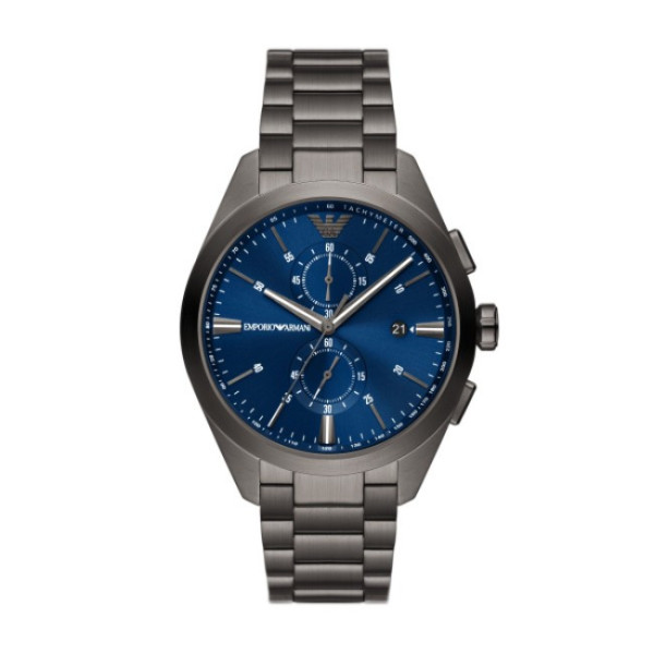 мъжки хронограф emporio armani ar11481 – корпус и верижка от неръждаема стомана в цвят gunmetal, изглед отзад – оригинален от ClassicWatches.bg