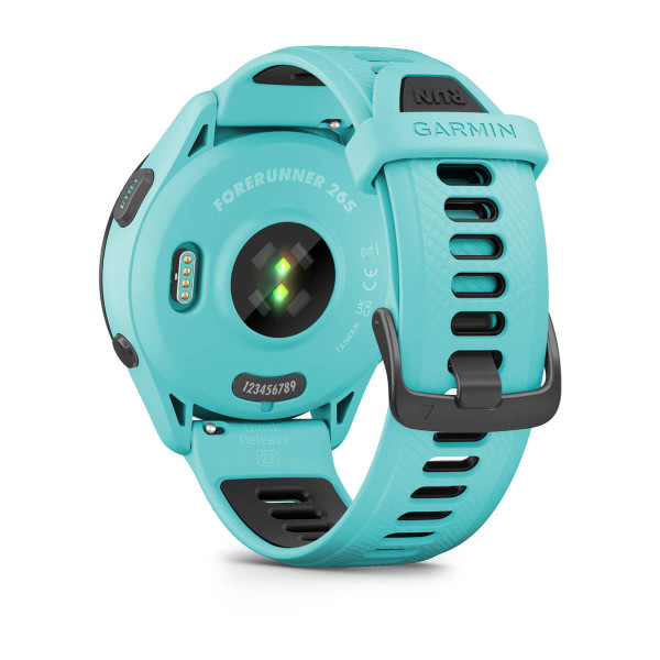 Garmin Forerunner 265 Black безел с Aqua корпус и Aqua/Black силиконова каишка 010-02810-12