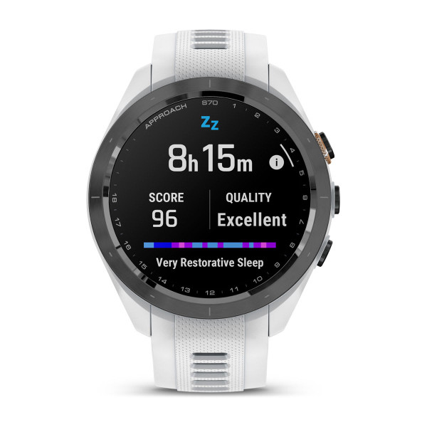 Garmin Approach S70 черен керамичен безел с бяла силиконова каишка 010-02746-10