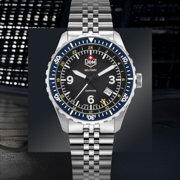Мъжки часовник JDM Military Sapphire Wingman GMT JDM-WG028-04
