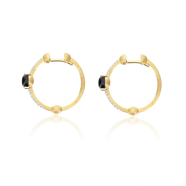Nanis Dancing Mystery Black Onyx обеци оникс, диаманти OS37-597