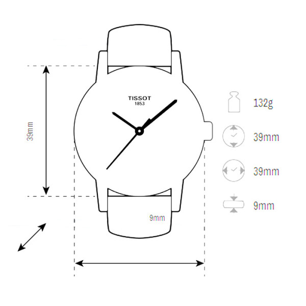 TISSOT PR 100 QUARTZ 39MM MEN'S WATCH T101.410.33.031.00