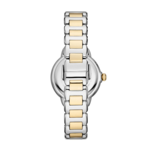 дамски часовник emporio armani ar11524 – корпус и верижка от благородна стомана в сребрист и златист тон, изглед отзад – оригинален от ClassicWatches.bg