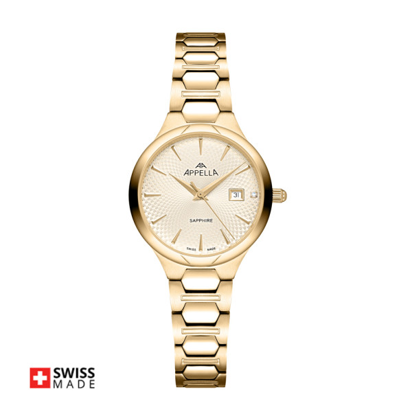 часовник Appella L50010.1111DQ дамски модел златист циферблат classicwatches.bg