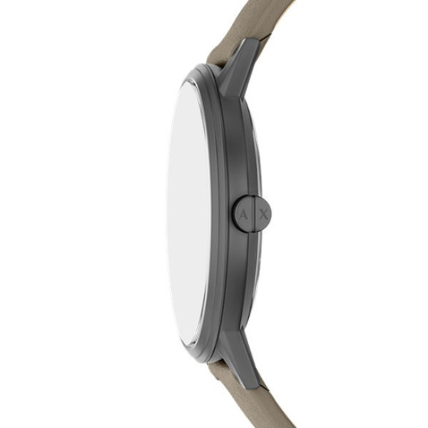 часовник Armani Exchange Cayde AX2766 със сива кожена каишка и gunmetal корпус