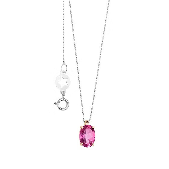 COMETE ЗЛАТНО КОЛИЕ С РОЗОВ ТОПАЗ GLB1643