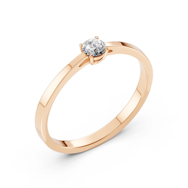 Cara пръстен с диамант 0.15 ct – ЗЛАТНО БИЖУ 14К K101-10012/1R(3.4)/14K