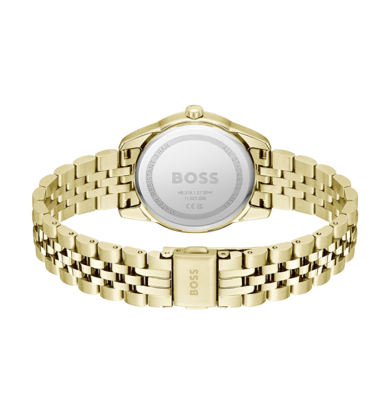 HUGO BOSS 1502810 дамски кварцов часовник с цирконии и жълто PVD – classicwatches.bg