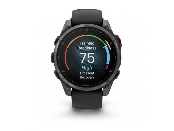 GARMIN FENIX 8 PRO 47MM AMOLED SAPPHIRE CARBON GRAY DLC TITANIUM С BLACK/PEBBLE GRAY СИЛИКОНОВА КАИШКА 010-03198-01