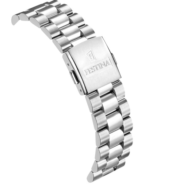 festina swiss f20084 c елегантен часовник със сребриста верижка
