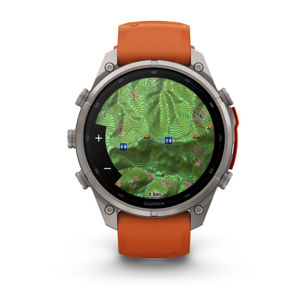 Garmin Fenix 9 Pro inReach Titanium с Autumn Orange/Spark Orange силиконова каишка 010-04336-01