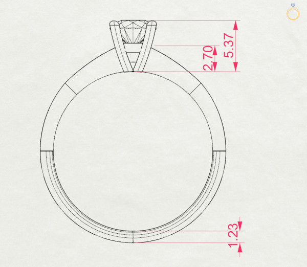 Cara пръстен с диамант 0.40 ct GIA сертификат K101-10021Y