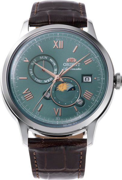 Часовник Orient Bambino Sun & Moon RA-AK0805E – елегантен автоматичен модел с индикатор ден/нощ и класически дизайн – оригинален от ClassicWatches.bg