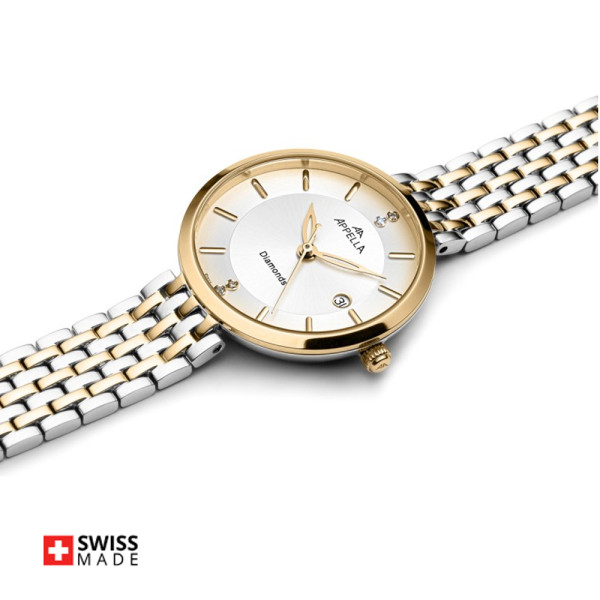 часовник Appella L50013.2193DQ четири диаманта дата classicwatches.bg