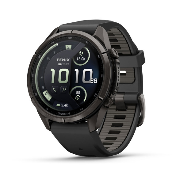 Garmin Fenix 9 Pro inReach Carbon Gray DLC Titanium с Black/Pebble Grey силиконова каишка 010-04335-11