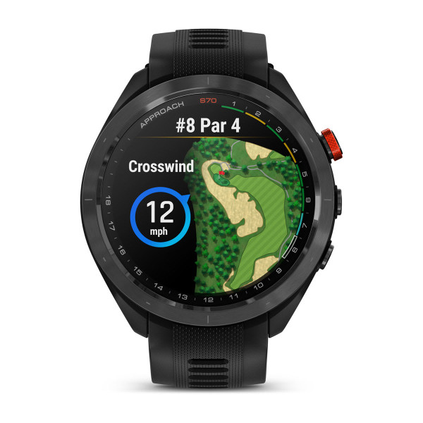 Garmin Approach S70 черен керамичен безел с черна силиконова каишка 010-02746-12