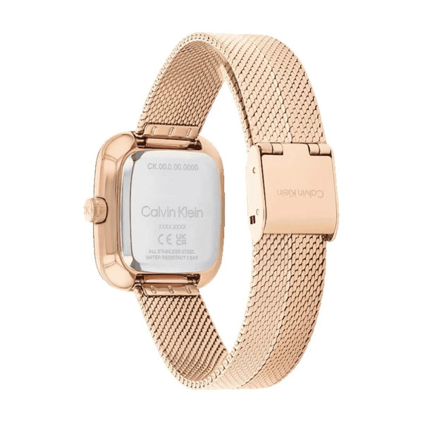 Calvin Klein 25100101 дамски часовник квадратен корпус розово злато ClassicWatches.bg