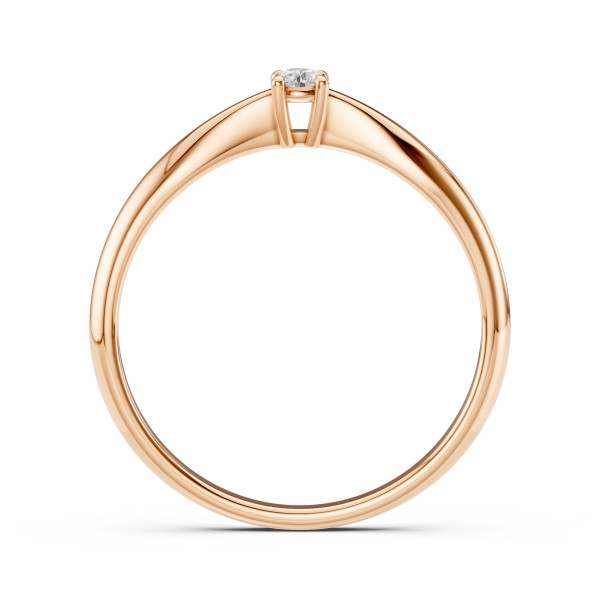 Cara пръстен с диамант 0.06 ct – ЗЛАТНО БИЖУ 14К K101-10021R(2.5)/14K