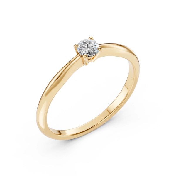 Cara пръстен с диамант 0.20 ct – ЗЛАТНО БИЖУ 14К K101-10021Y(3.7)/14K