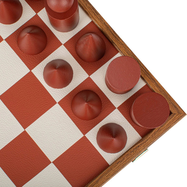 Луксозен шах Manopoulos - Bauhaus Style Terracotta & White, 40x40 см