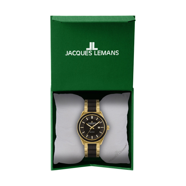 Jacques Lemans 1-2116J мъжки часовник с дърво и златно покритие

