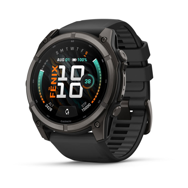 Garmin Fenix 9 Carbon Grey DLC Titanium с Black силиконова каишка 010-04763-11