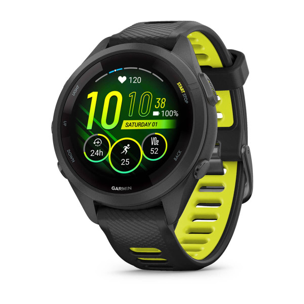 Garmin Forerunner 265S Black безел и корпус с Black/Amp Yellow силиконова каишка 010-02810-13