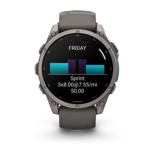 Garmin Fenix 9 Titanium с Pebble Grey силиконова каишка 010-04762-01